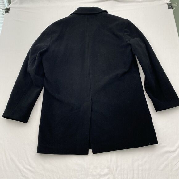 Banana Republic Pea Coat Mens Large Black Wool Cashmere Button Career Formal - Picture 3 of 10